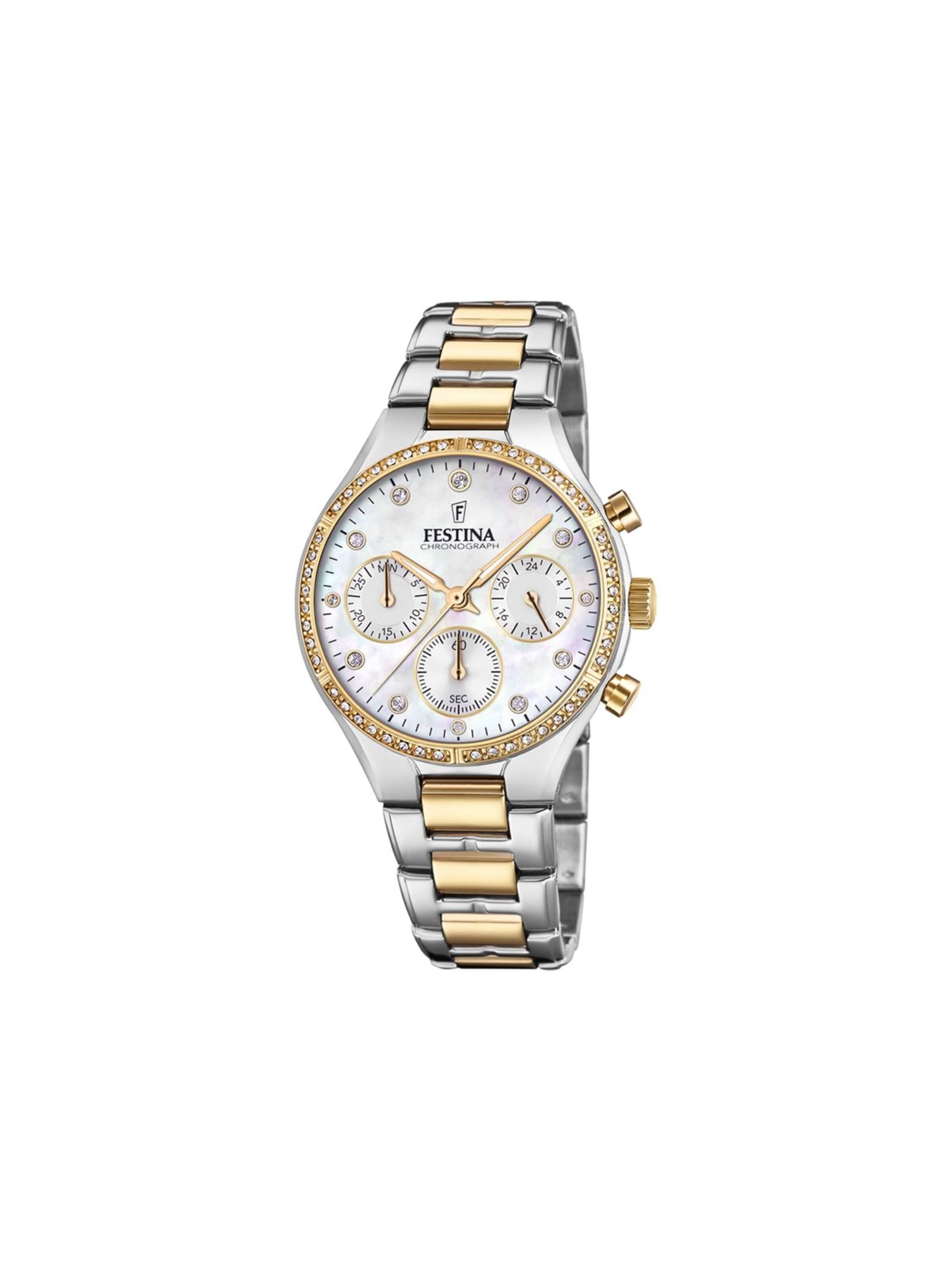 Montre à affichage analogique 'Festina - Chronograph BOYFRIEND COLLECTION - Quartz watch movement - Watch case width: 36 mm' FESTINA en blanc : devant