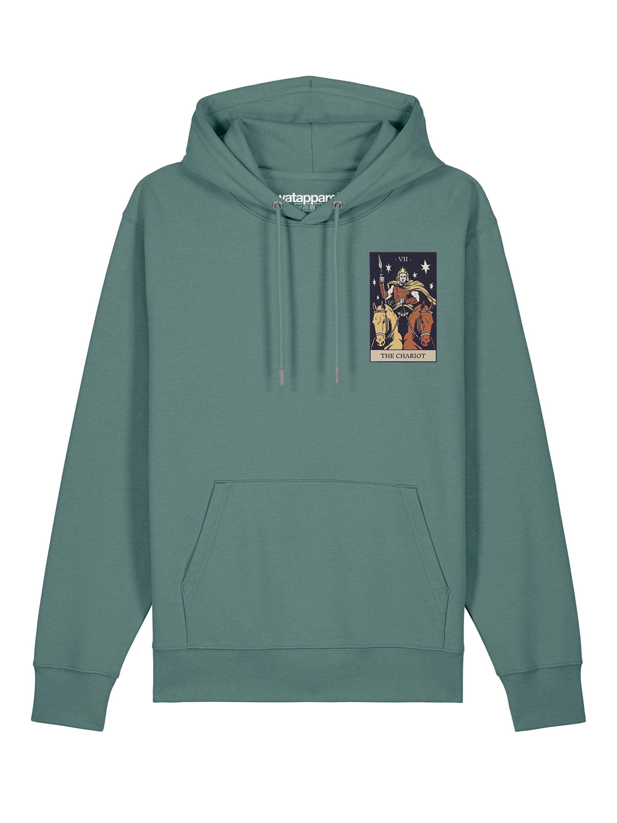 Sweat-shirt ' Tarot The Chariot ' Watapparel en vert : devant