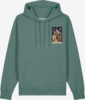 Sweat-shirt ' Tarot The Chariot ' Watapparel en vert : devant