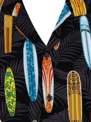 KY's Regular fit Button Up Shirt 'Surfbretter Allover' in Black