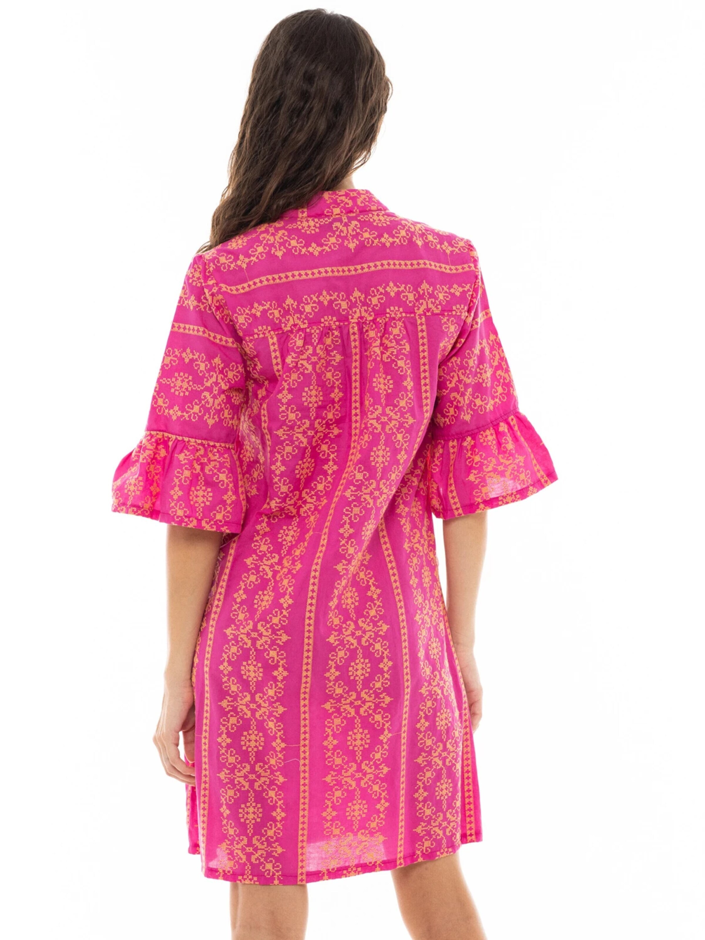 Pink LabelLjetna haljina 'BEACHWEAR EMBROIDERY ORANGE' - crvena boja
