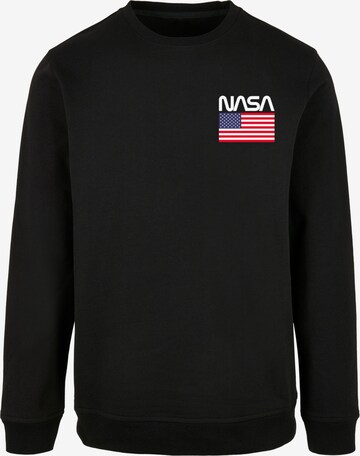 Merchcode Sweatshirt 'NASA - Stars and Stripes' in Zwart: voorkant