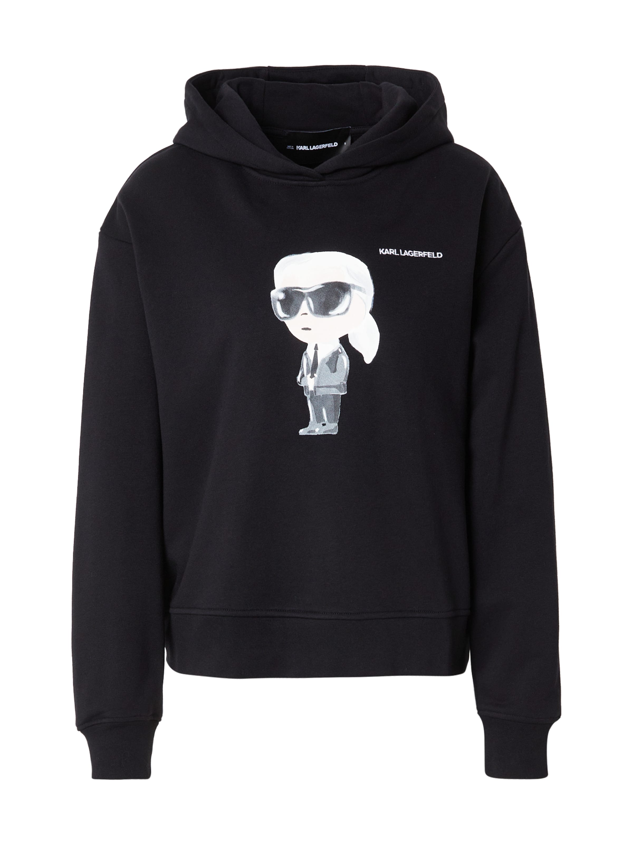 juoda Karl Lagerfeld Megztinis be užsegimo 'IKON': priekis