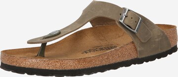 BIRKENSTOCK T-bar sandals 'Gizeh' in Green: front