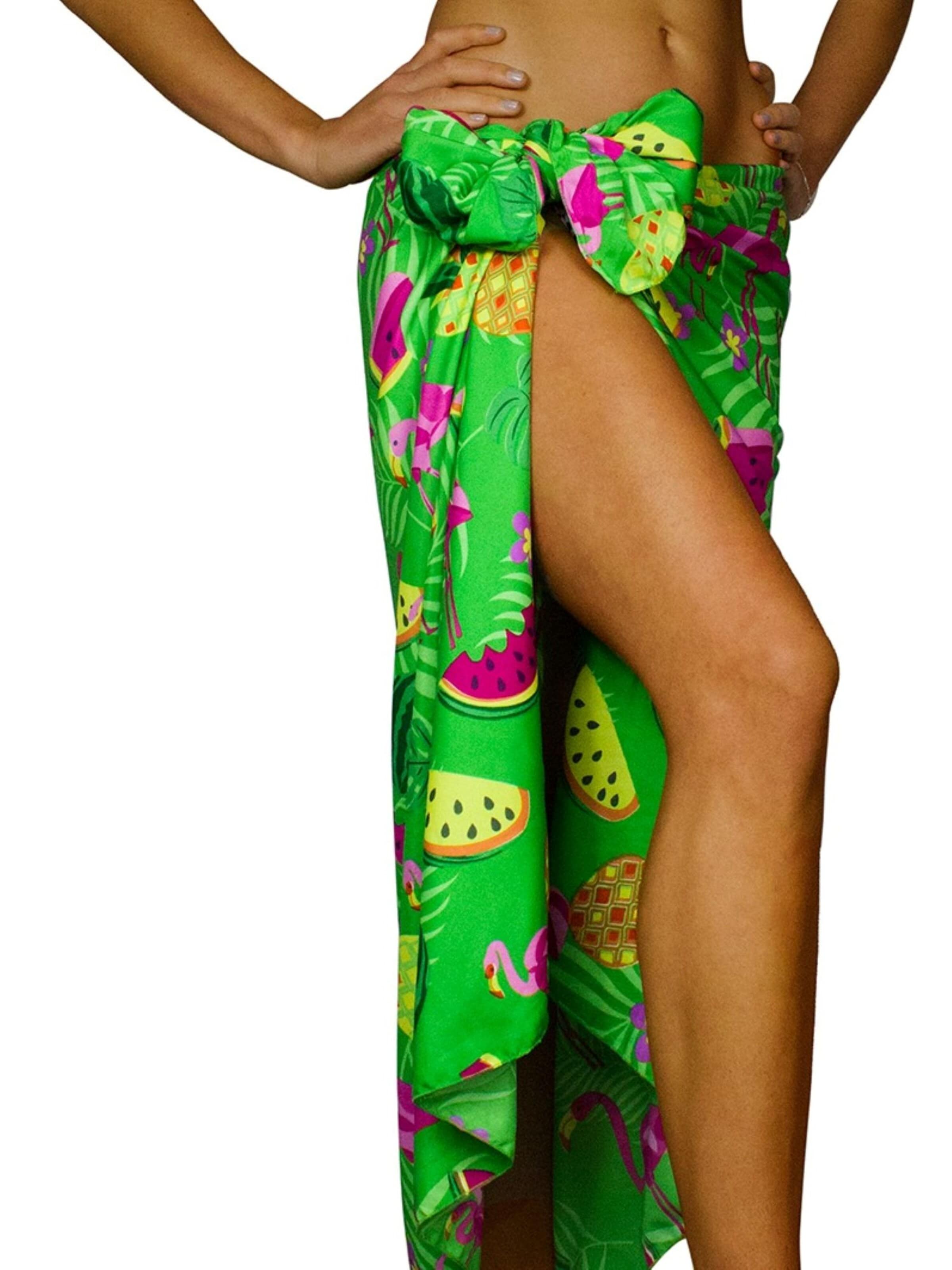 King Kameha Wrap 'Flamingo Melon' in Green