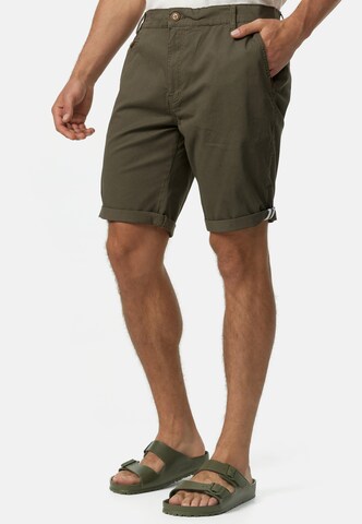 INDICODE JEANS Regular Chino Pants 'Creel' in Brown: front