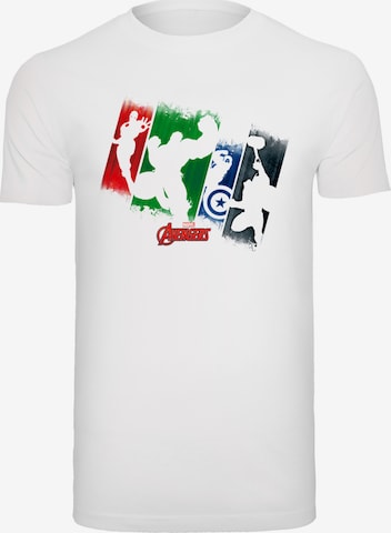 T-Shirt 'Marvel Avengers Team Punch Out' F4NT4STIC en blanc : devant