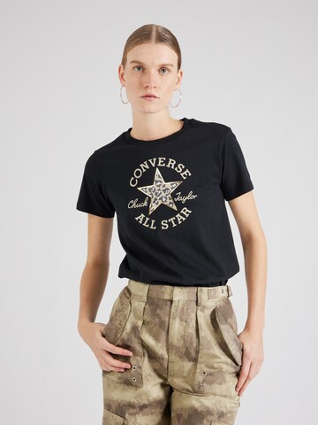 T-shirt 'CHUCK TAYLOR' CONVERSE en noir : devant