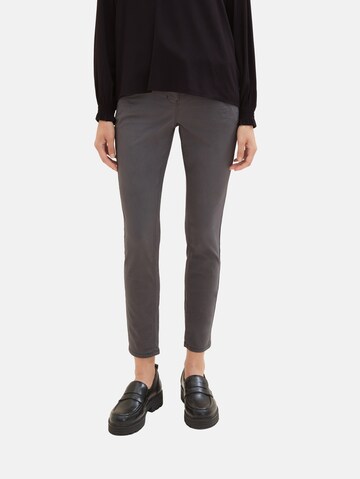 Coupe slim Pantalon TOM TAILOR en gris : devant