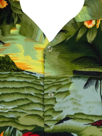 King Kameha Regular Fit Hemd 'Surf' in Grün