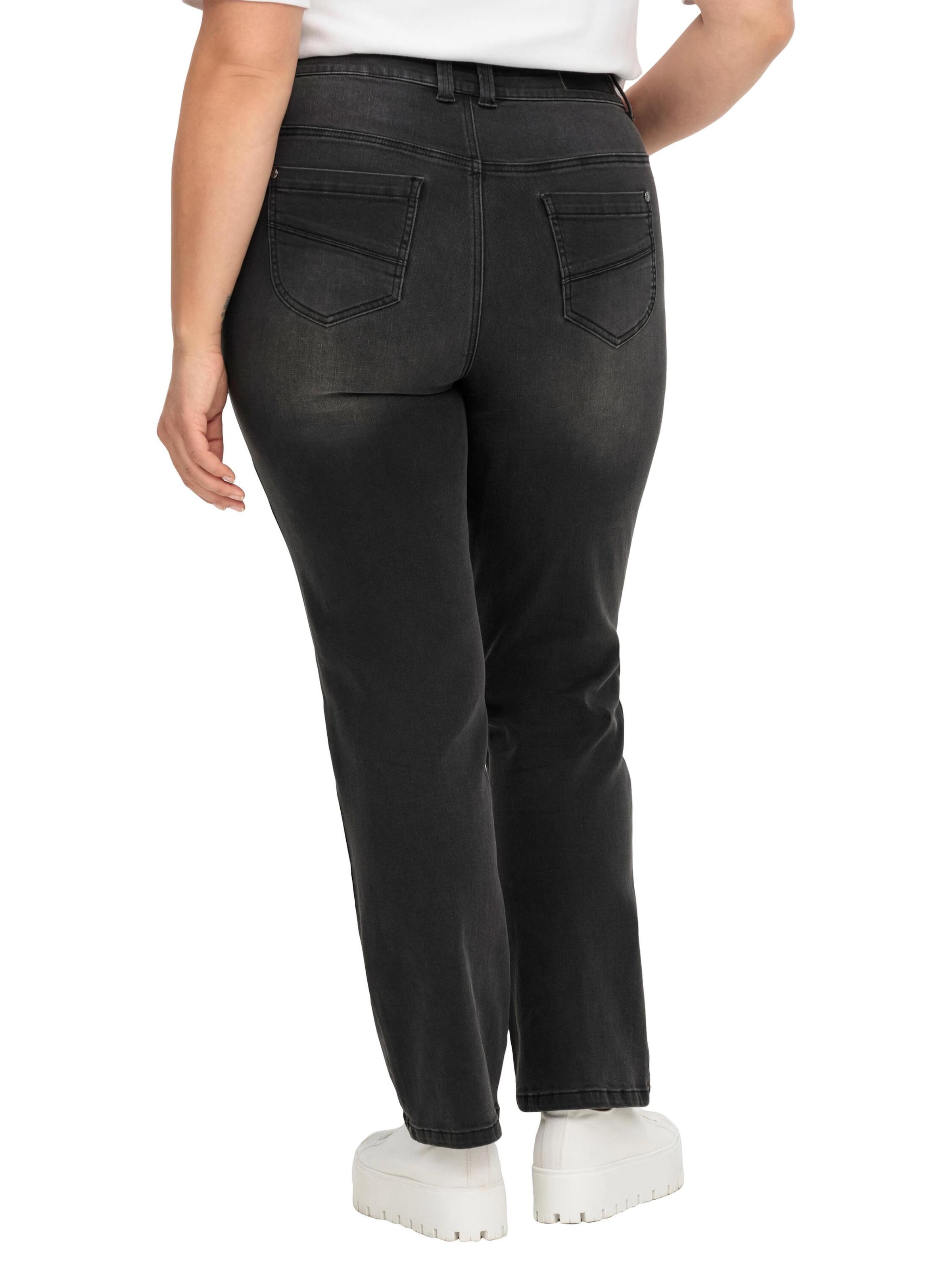 SHEEGO Úzky strih Džínsy - Čierna