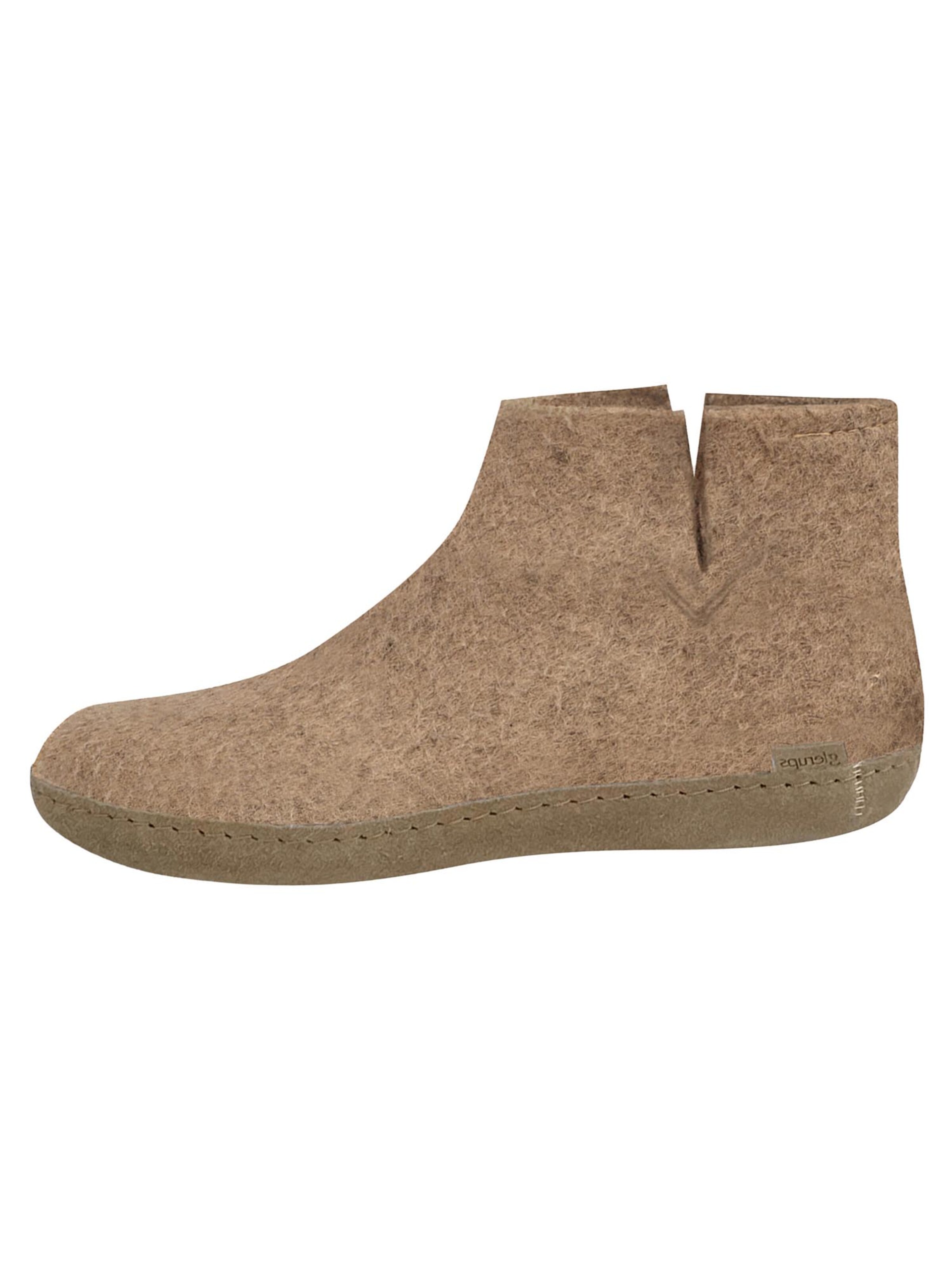 Glerups Slipper 'Ledersohle' in Beige: front