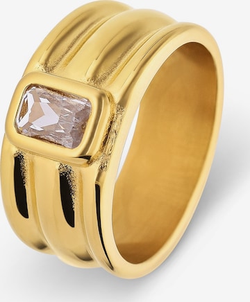 Lucardi Ring 'Klassisch Chic' in Goud: voorkant
