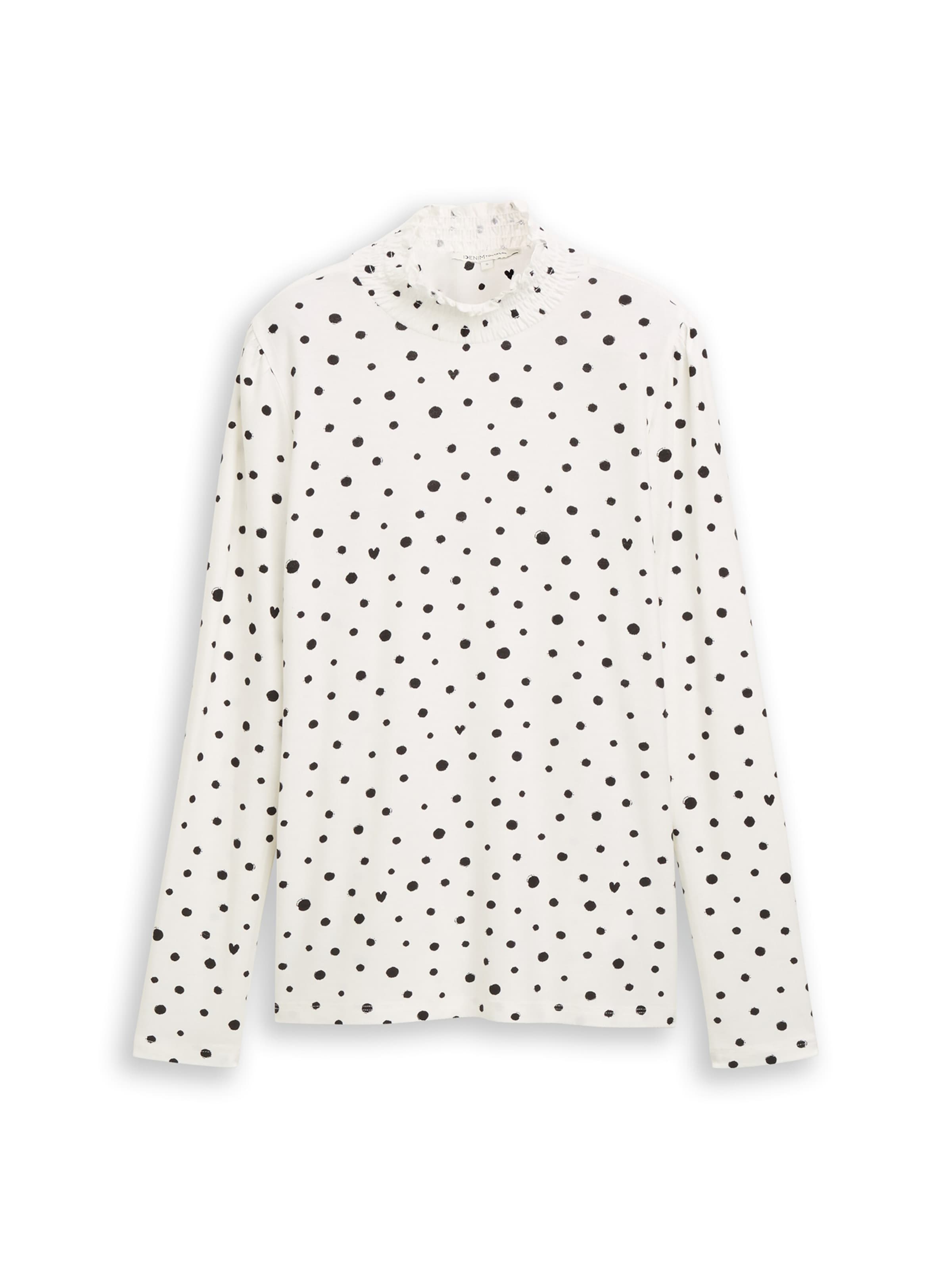 balta TOM TAILOR DENIM Marškinėliai: priekis