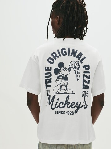Pull&Bear Paita 'MICKEY' värissä valkoinen: etupuoli