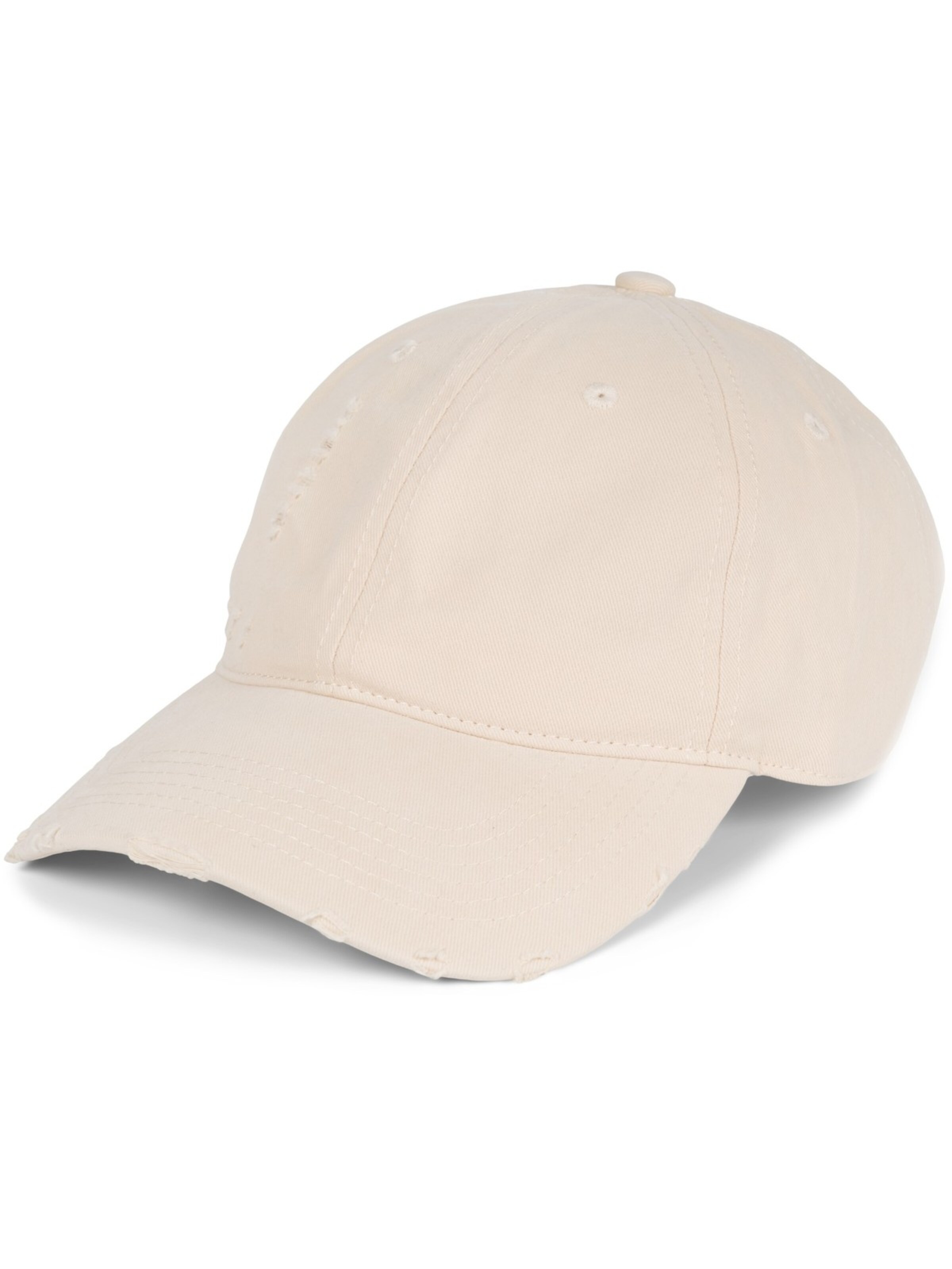 styleBREAKER Cap 'Baseball Cap Destroyed Look' in Beige: front