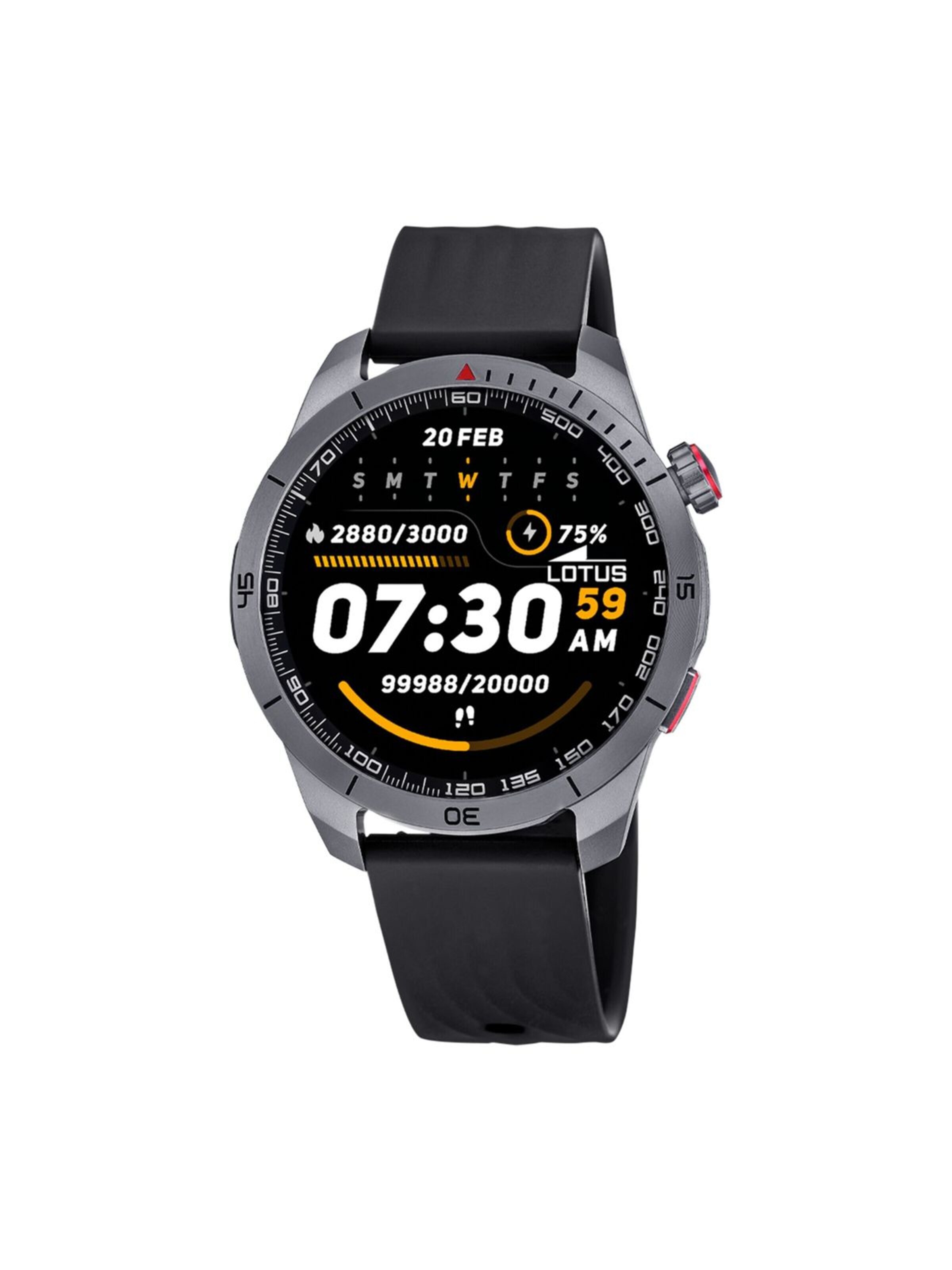 Montre digitale 'Lotus - Smartwatch Smartime Paso X - Quartz watch movement - Watch case width: 48.52 mm' Lotus en noir : devant