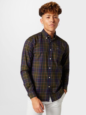 Barbour Regular Fit Hemd 'Wetheram' in Grün: Vorderseite