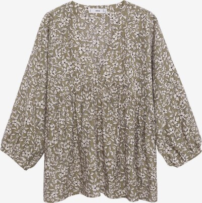 MANGO Bluse 'ALBERTA' in khaki / schwarz / weiß, Produktansicht