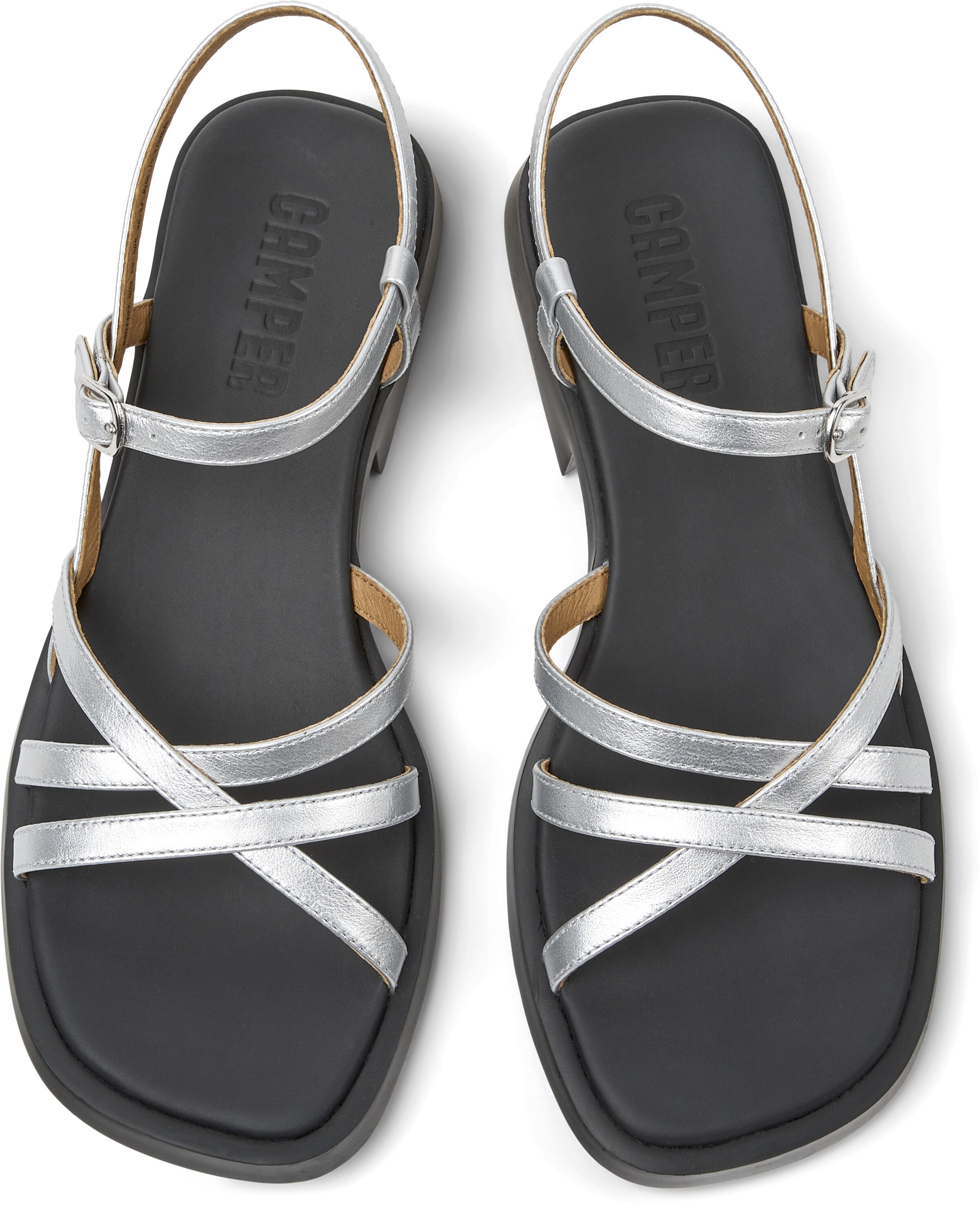CAMPER Strap sandal 'Dana' in Silver
