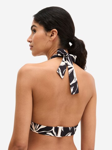 Marc O'Polo Triangle Bikini top ' Abstract Floral ' in Black