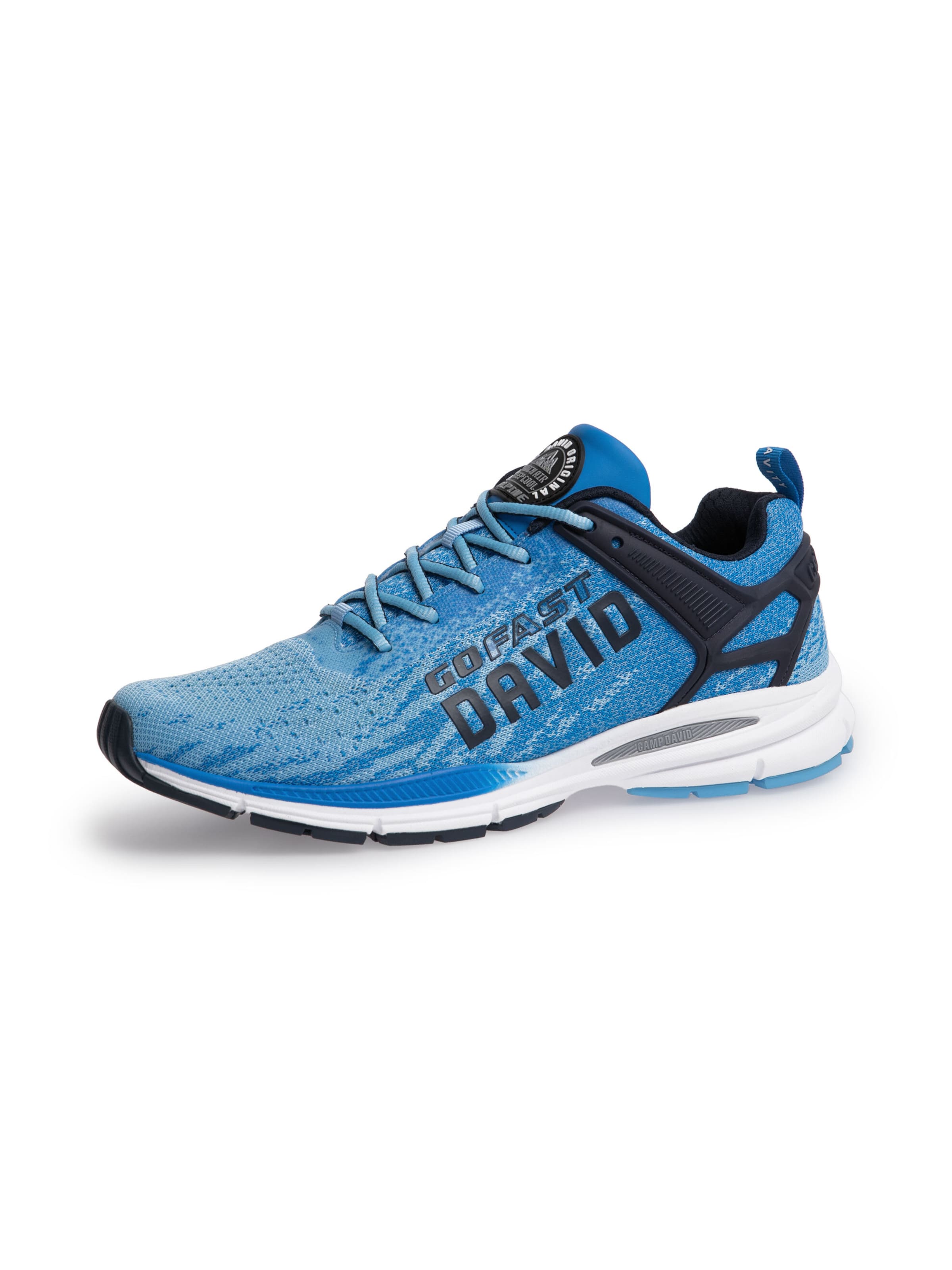 CAMP DAVID Leichter Sneaker im Strick-Design in Blau: Vorderseite
