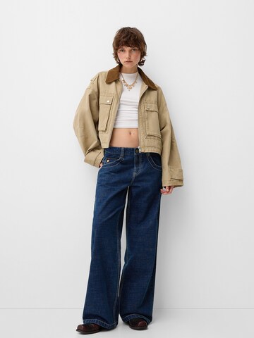 Bershka Wide Leg Jeans in Blau