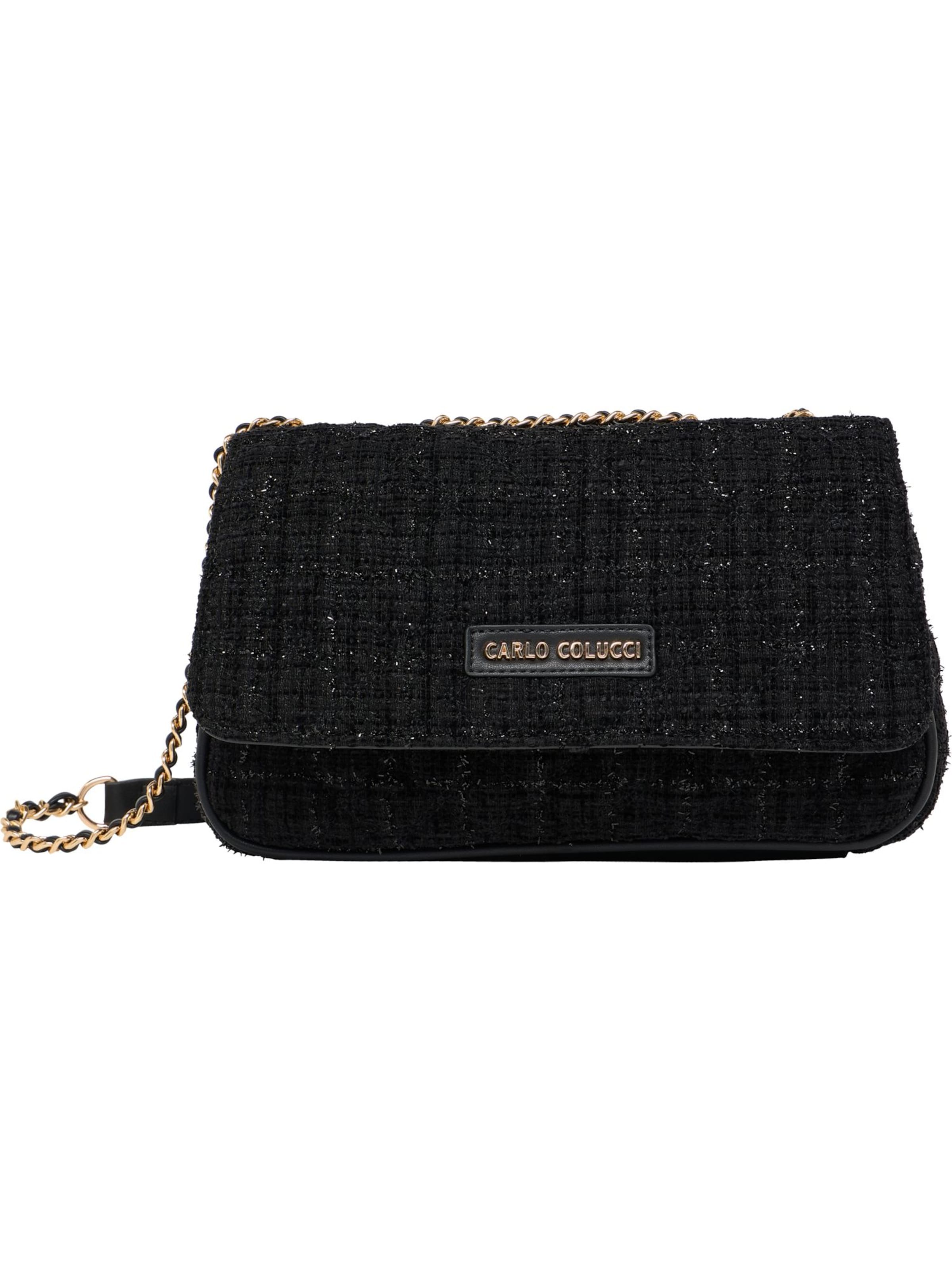 Carlo Colucci Schoudertas 'Falcone' in Zwart: voorkant