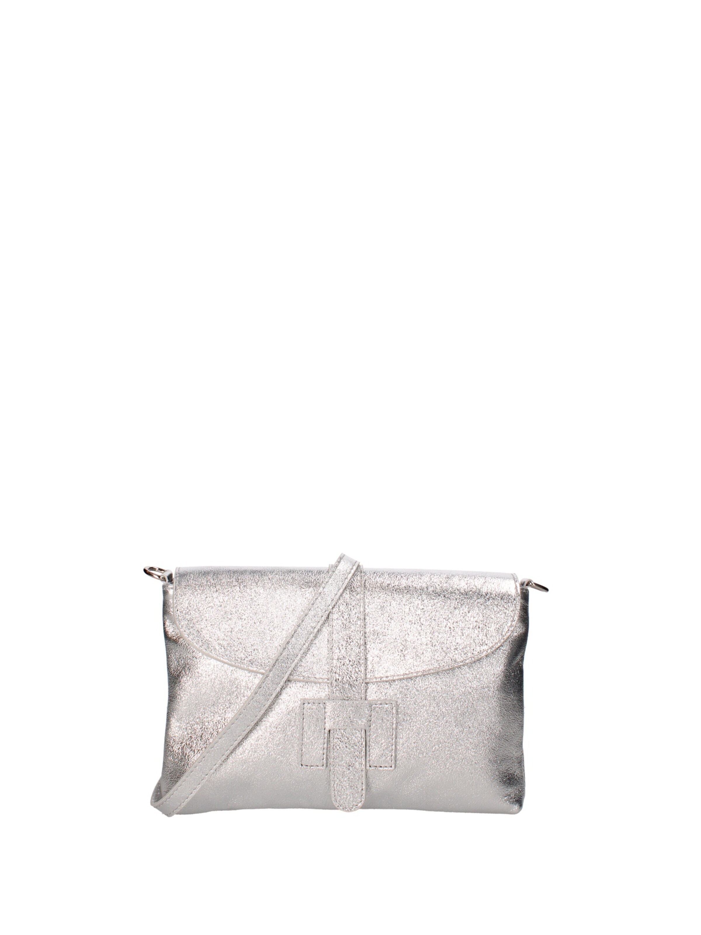 Pochette 'Pochette Donna Vera Pelle Laminato - Tracolla Regolabile' di Viola Castellani in argento: frontale