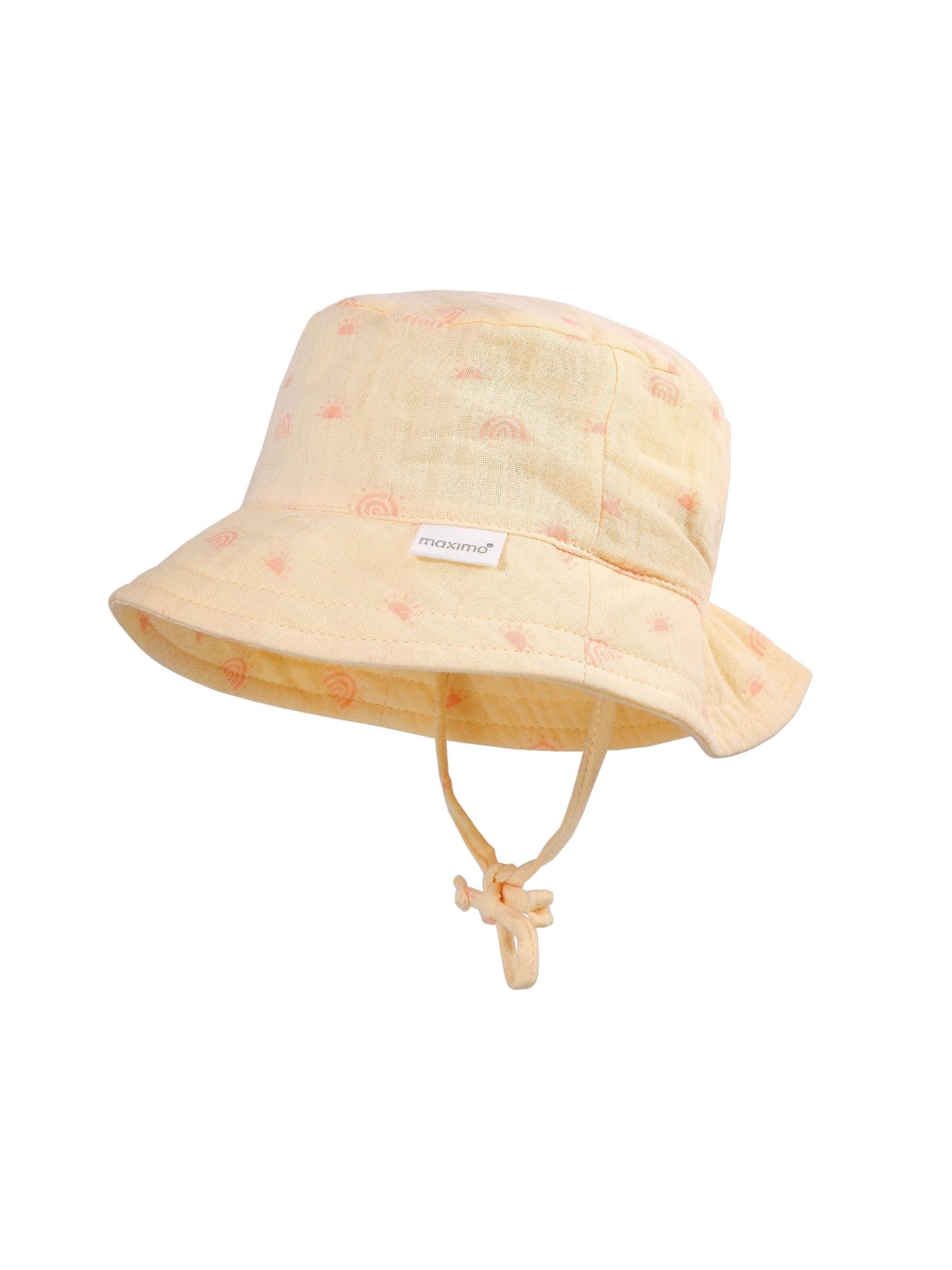 MAXIMO Hat 'GOTS BABY-Hütchen, Bindeband Musselinstoff, Futter' in Yellow: front
