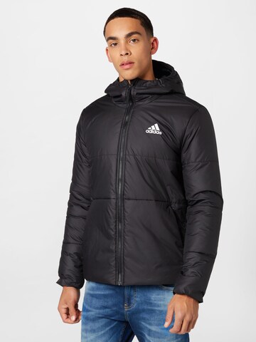 ADIDAS SPORTSWEAR Sports jacket 'Bsc 3-Stripes Insulated' in Black: front