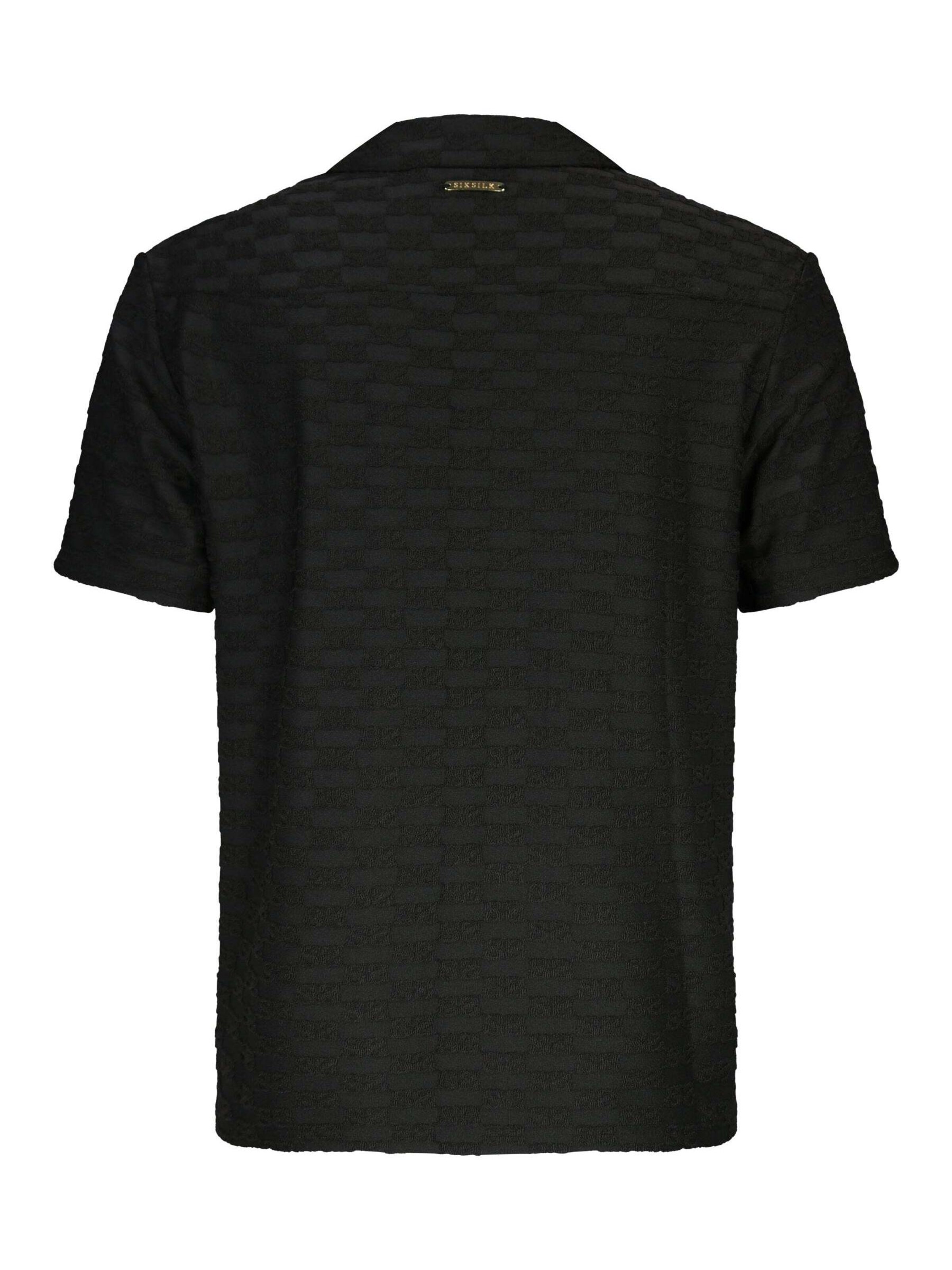 SikSilk Comfort fit Button Up Shirt 'Towelling' in Black