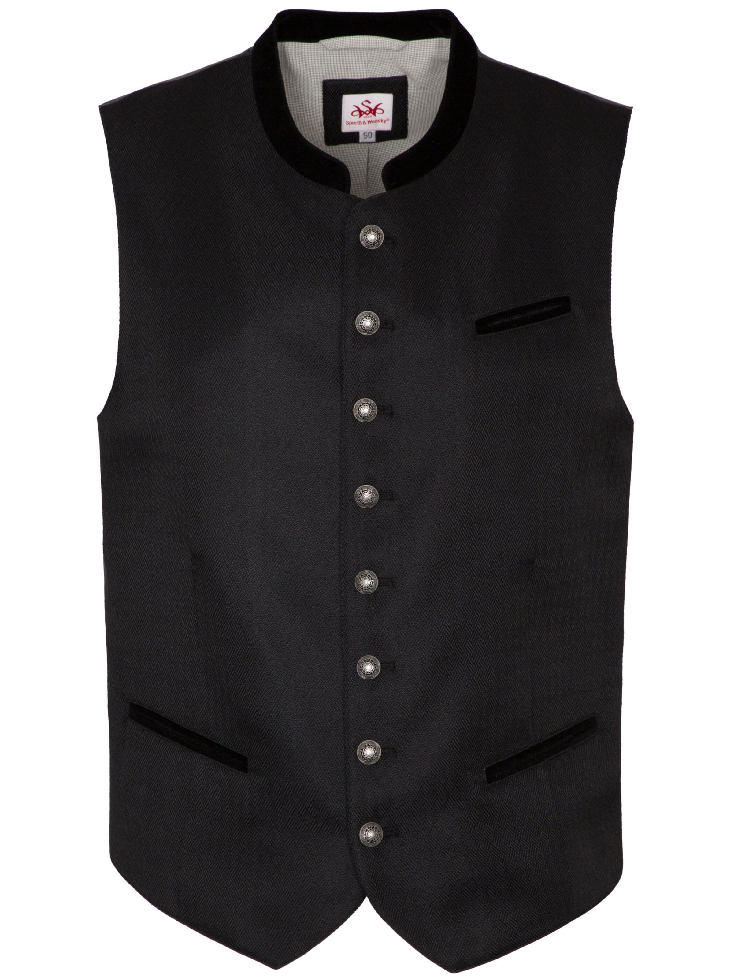 SPIETH & WENSKY Traditional vest in Black: front