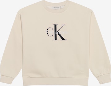 Calvin Klein Jeans Collegepaita 'SEASONAL' värissä beige: etupuoli