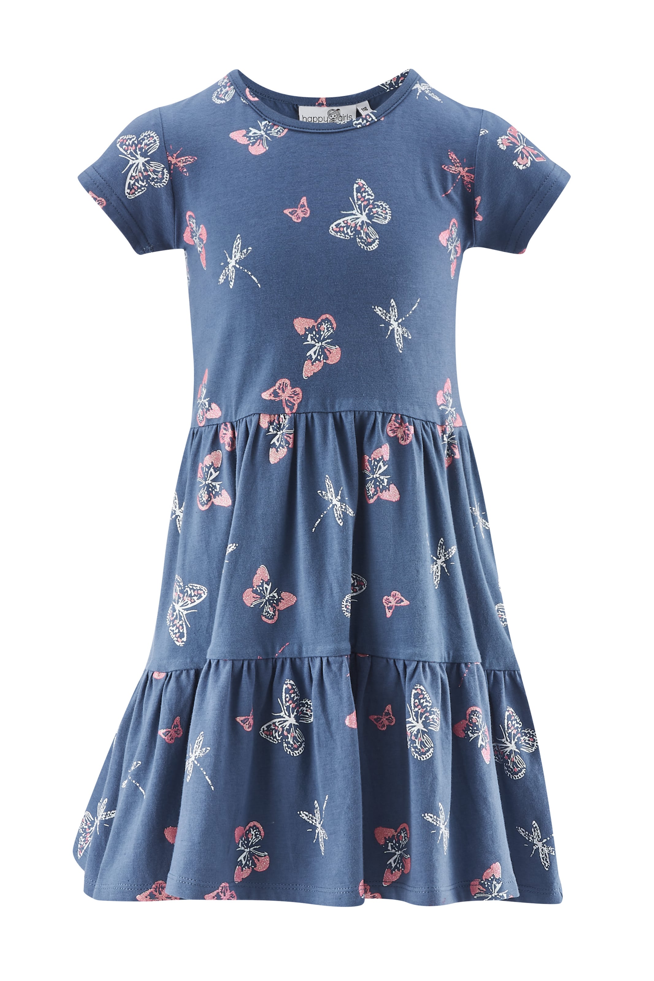 happy girls Dress in Blue: front