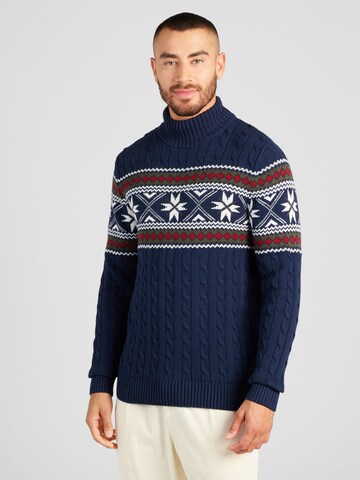 SELECTED HOMME Trui 'Flake' in Blauw: voorkant