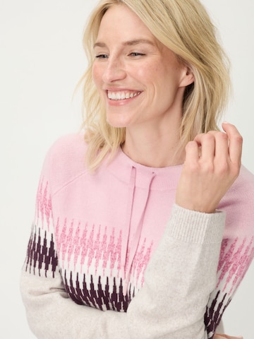 Olsen Pullover mit modernem Norweger-Dessin in Beige