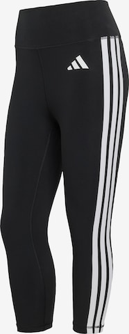 ADIDAS PERFORMANCE Skinny Sportbroek 'Optime Essentials' in Zwart: voorkant
