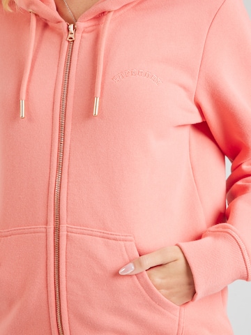 Superdry Tepláková bunda 'Essential' - Červená