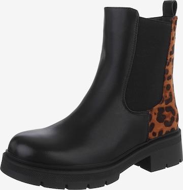 Ital-Design Stiefelette in Schwarz: Vorderseite