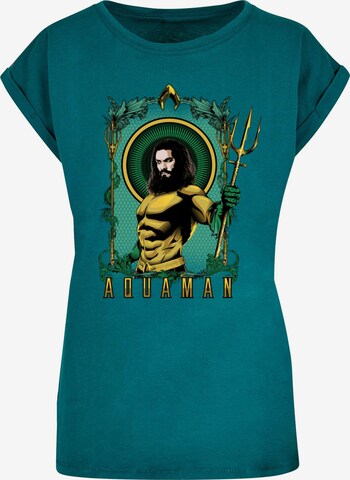 ABSOLUTE CULT Shirt 'Aquaman - Trident' in Blue: front