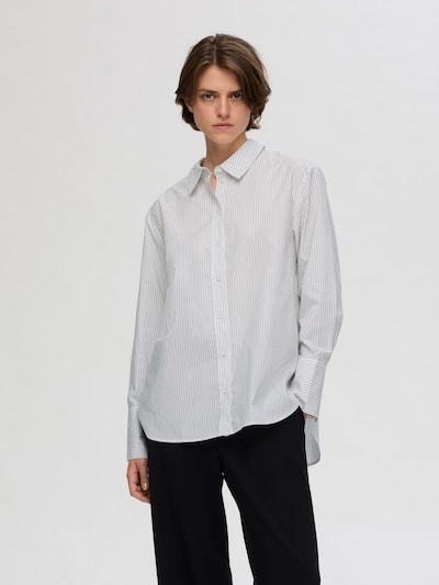 SELECTED Blouse in de kleur Grijs / Wit, Productweergave