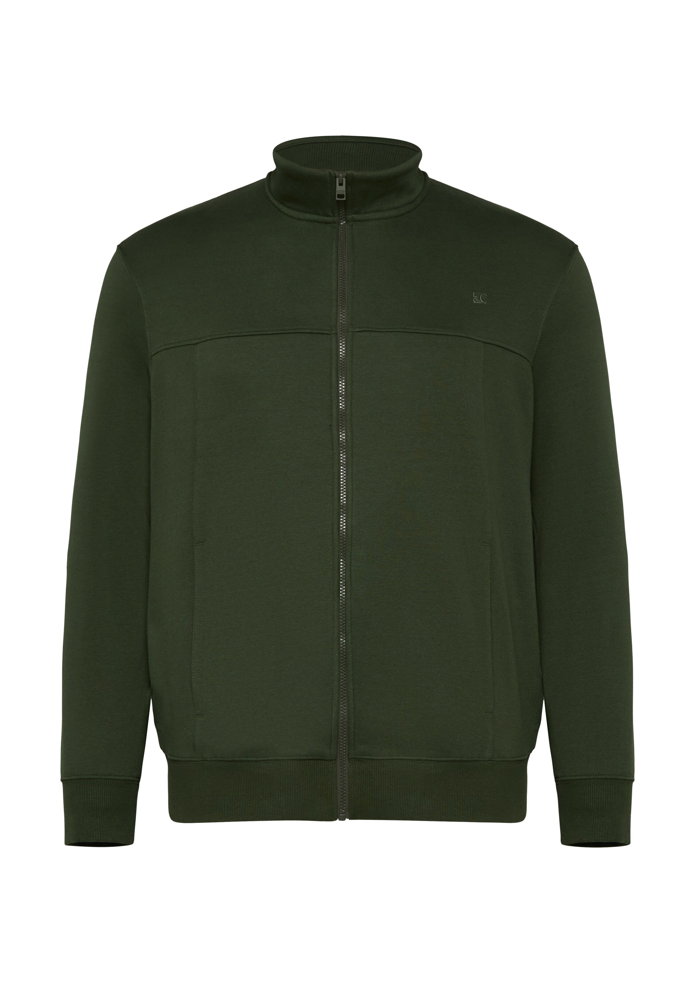 s.Oliver Men Big Sizes Sweatjacke in Grün: Vorderseite