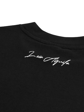 leon aguila Shirt 'Black Embroidered Tee' in Zwart