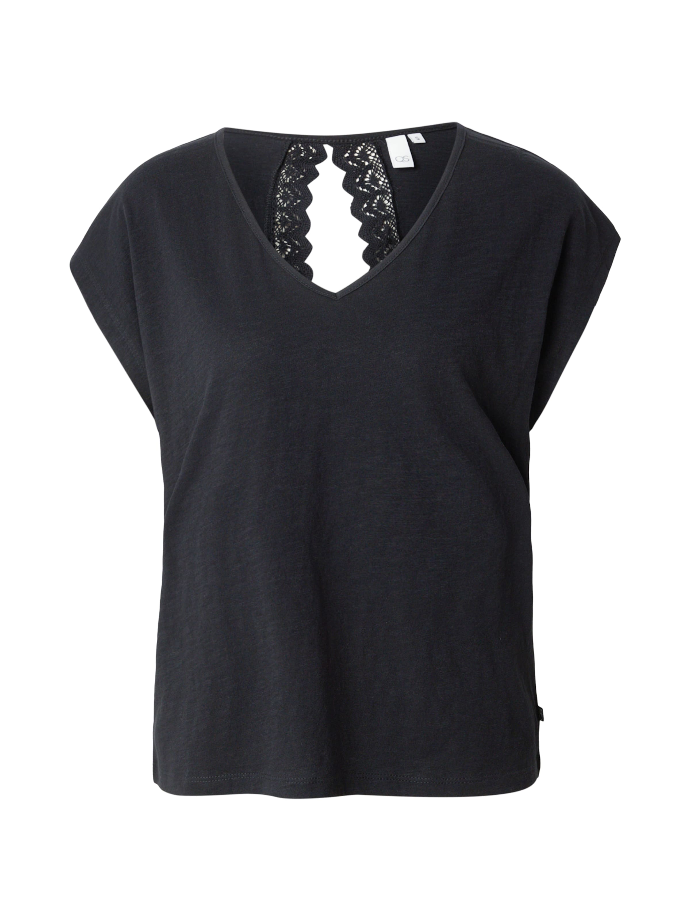 T-shirt QS en noir : devant