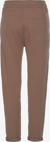 LASCANA Tapered Pants in Brown: front