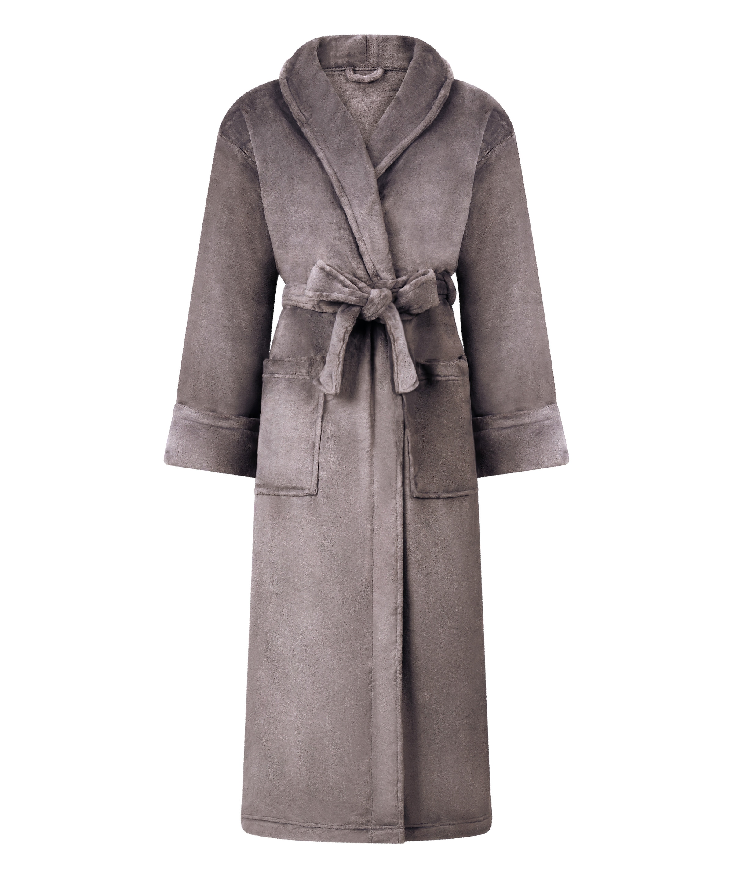 Hunkemöller Badjas lang  in Grijs: voorkant