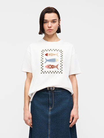 Abercrombie & Fitch Μπλουζάκι σε λευκό: μπροστά