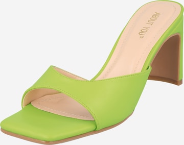 ABOUT YOU Sandals 'Claire' in Green: front