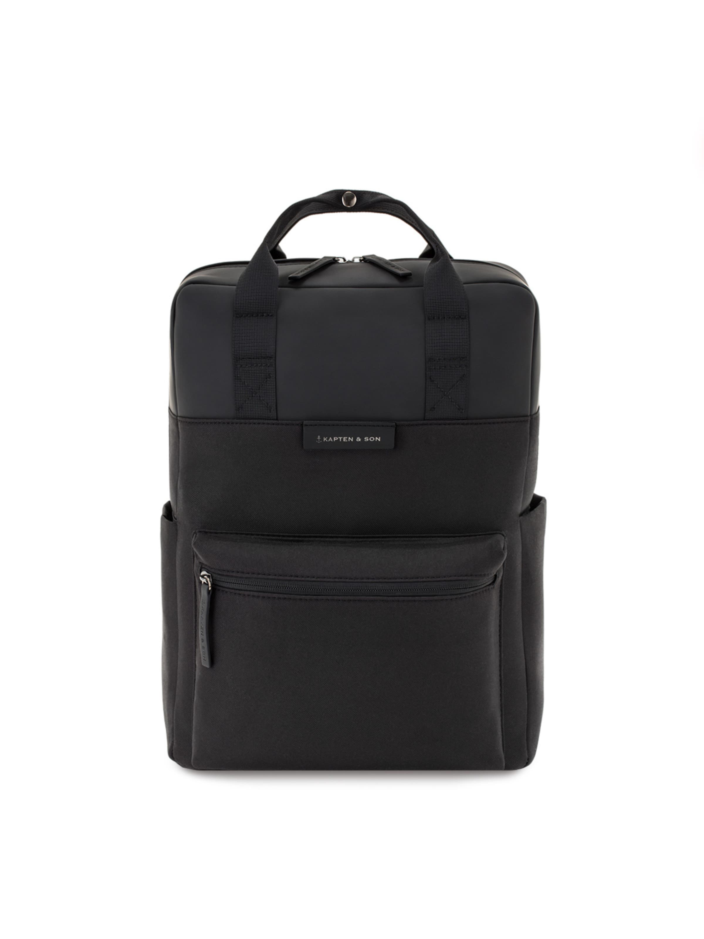 Kapten & Son Rucksack 'Bergen'‌‌‌‌‌‌ in Schwarz: Vorderseite